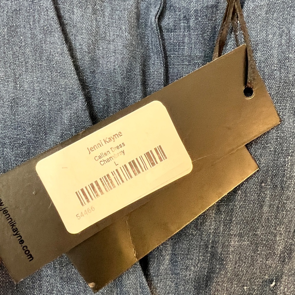 Jenni Kayne Blue Callan Chambray‎ Midi Dress Large Sleeveless 100% Linen NWT - Picture 7 of 8